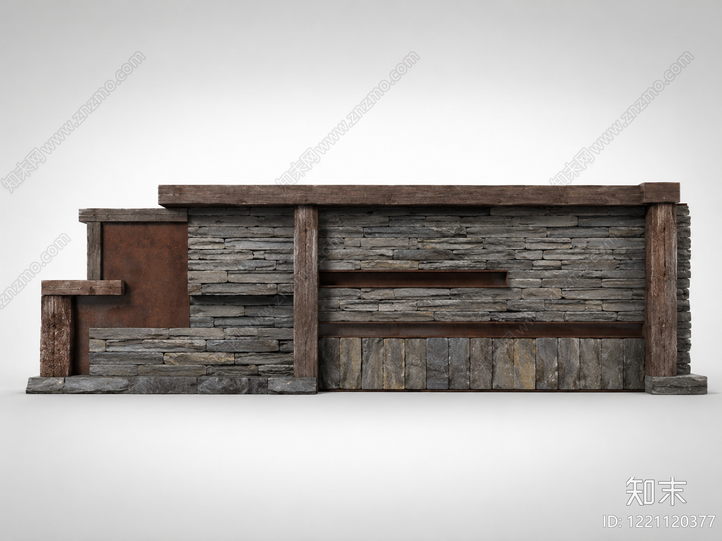 美式乡村床头背景墙3D模型下载【ID:1221120377】