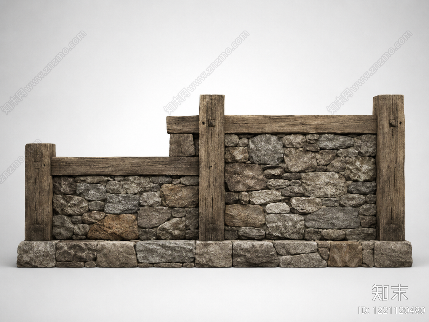 美式乡村文化墙3D模型下载【ID:1221120480】