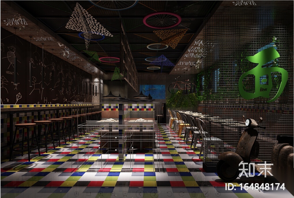 5套主题餐厅空间设计方案（含3DMAX模型）cad施工图下载【ID:164848174】