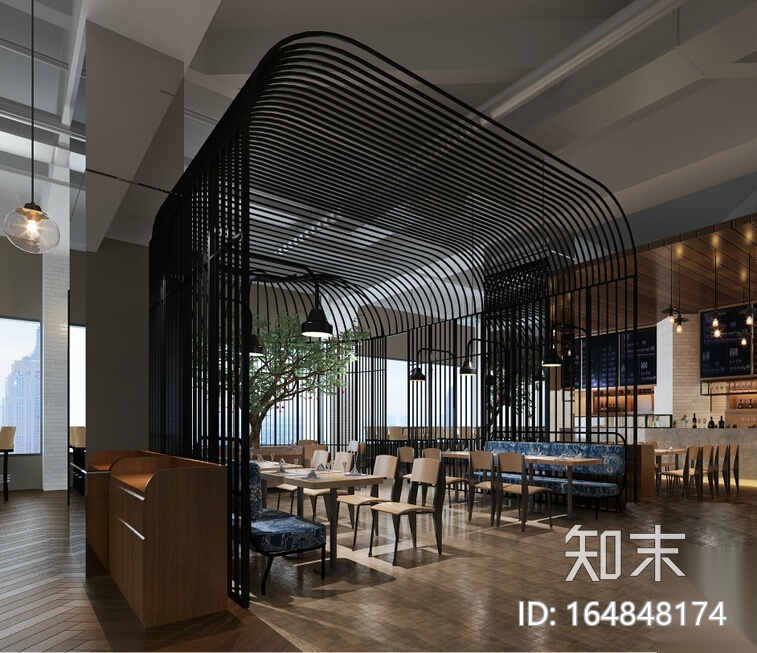 5套主题餐厅空间设计方案（含3DMAX模型）cad施工图下载【ID:164848174】