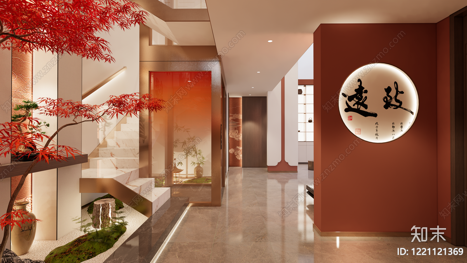 新中式别墅客厅SU模型下载【ID:1221121369】