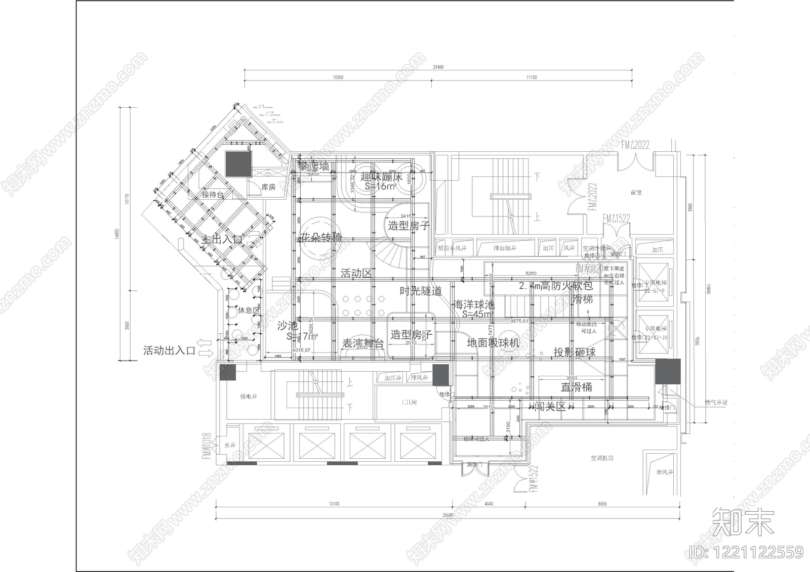儿童乐园cad施工图下载【ID:1221122559】
