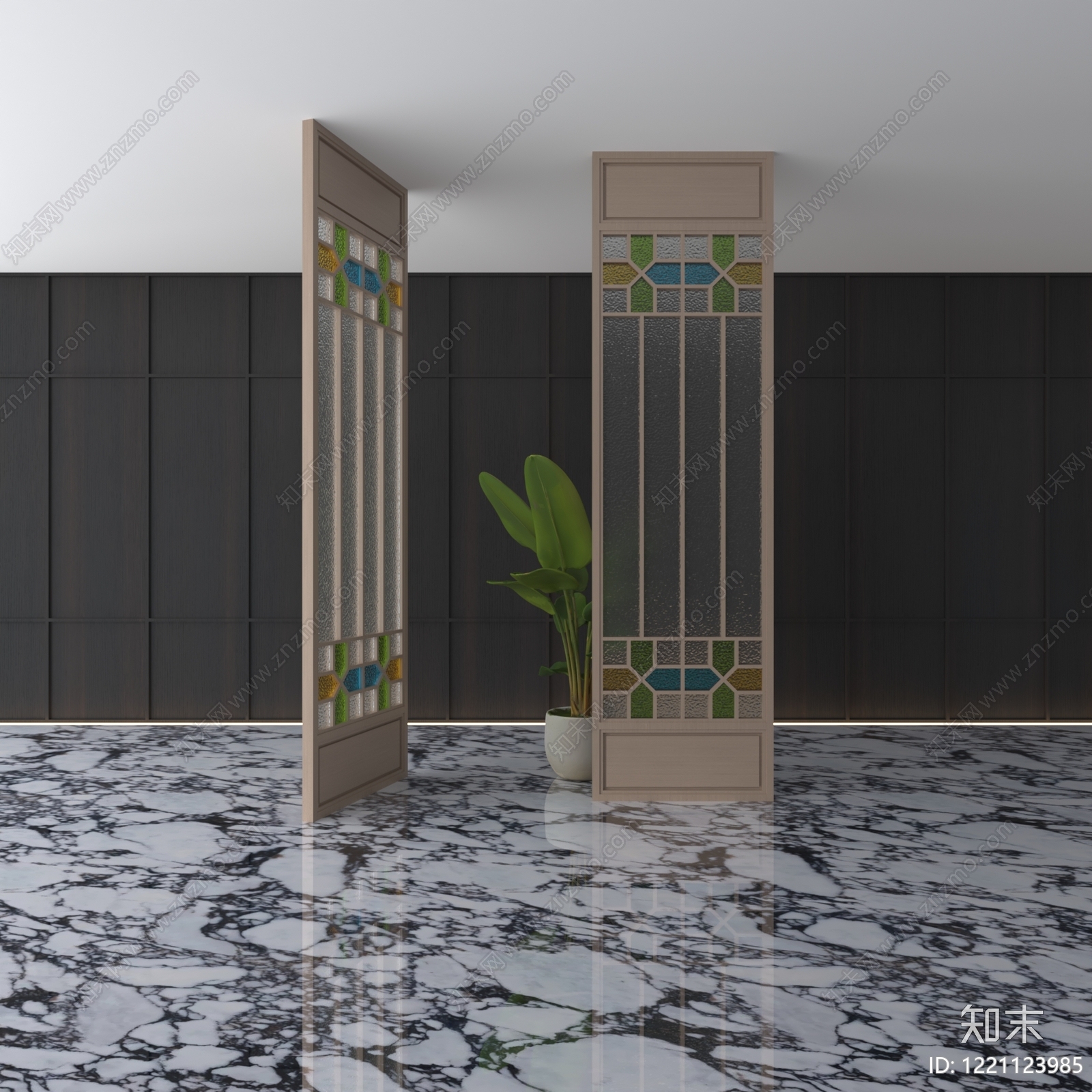 新中式家具3D模型渲染效果图