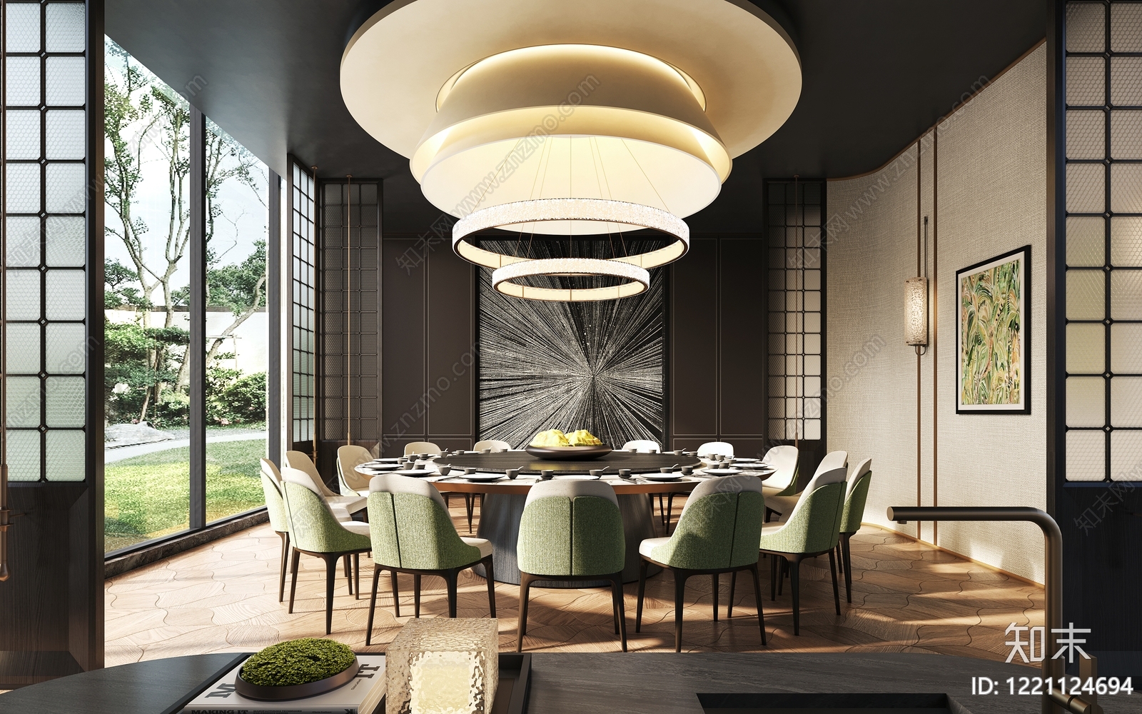 新中式酒店3D模型下载【ID:1221124694】