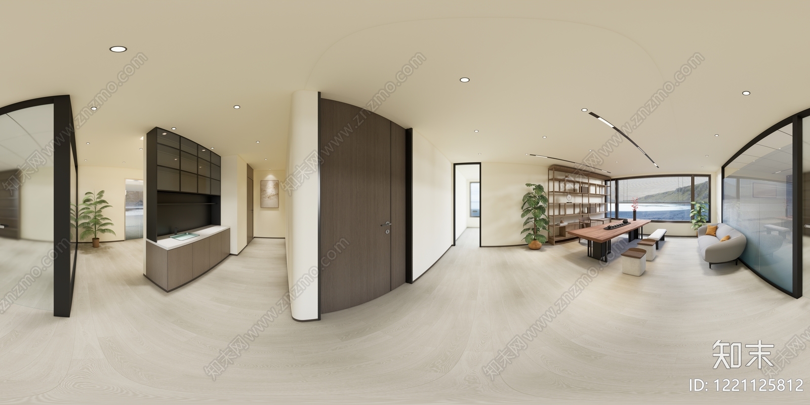现代简约办公区域SU模型下载【ID:1221125812】