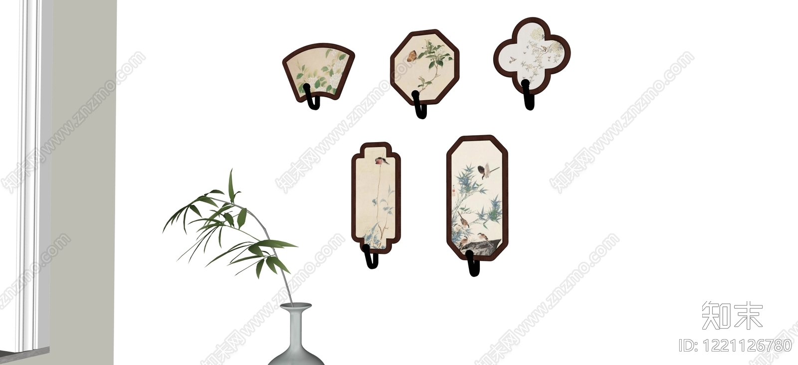 新中式挂件SU模型下载【ID:1221126780】