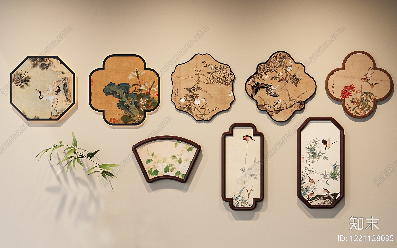 新中式挂画SU模型下载【ID:1221128035】