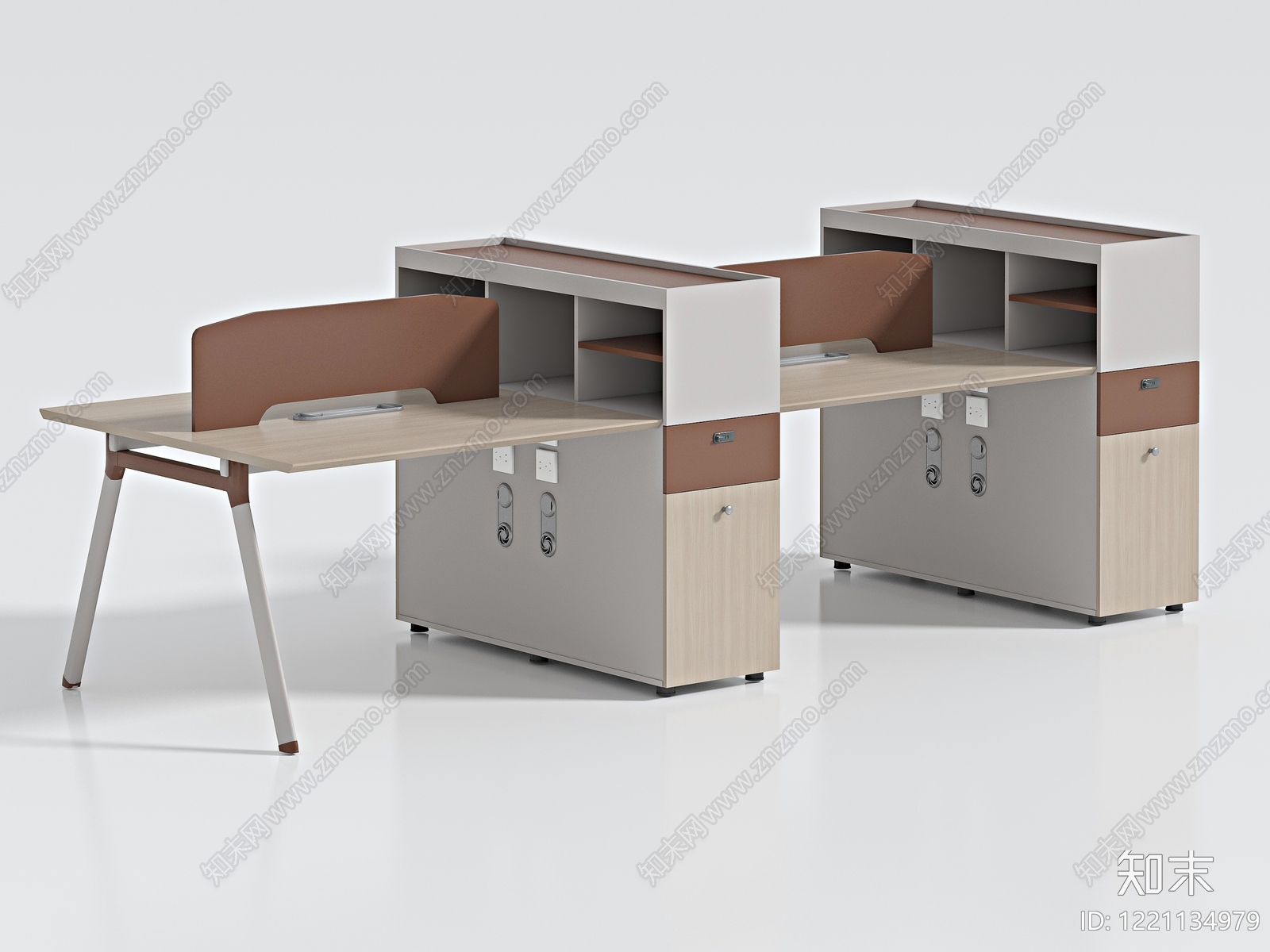 现代简约办公桌3D模型下载【ID:1221134979】