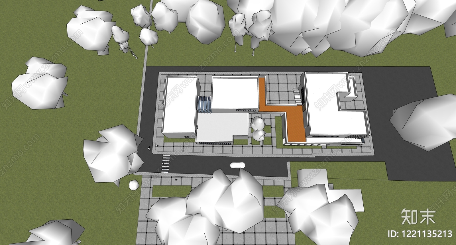 极简主义小公建SU模型下载【ID:1221135213】