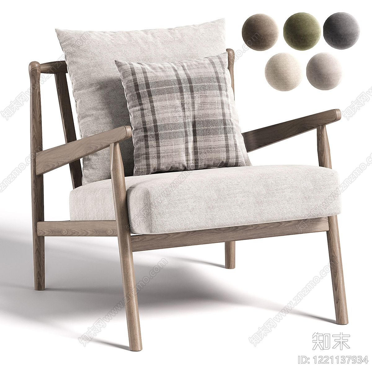 北欧休闲椅3D模型下载【ID:1221137934】
