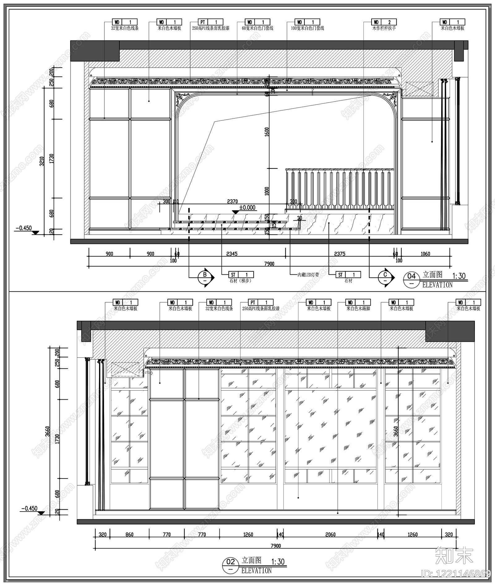 客厅cad施工图下载【ID:1221146869】