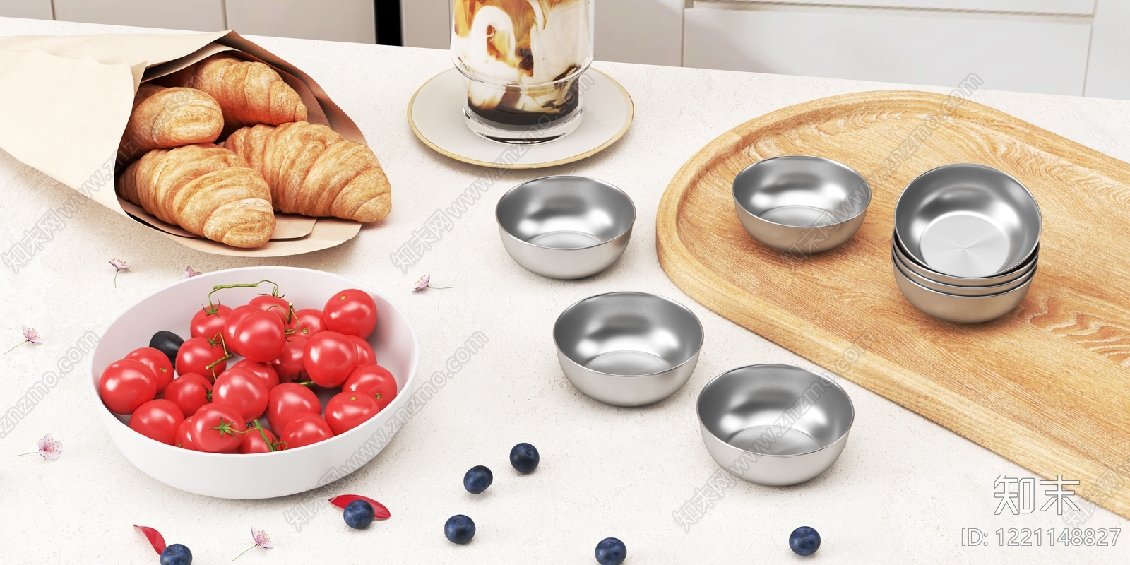 北欧风餐具3D模型下载【ID:1221148827】