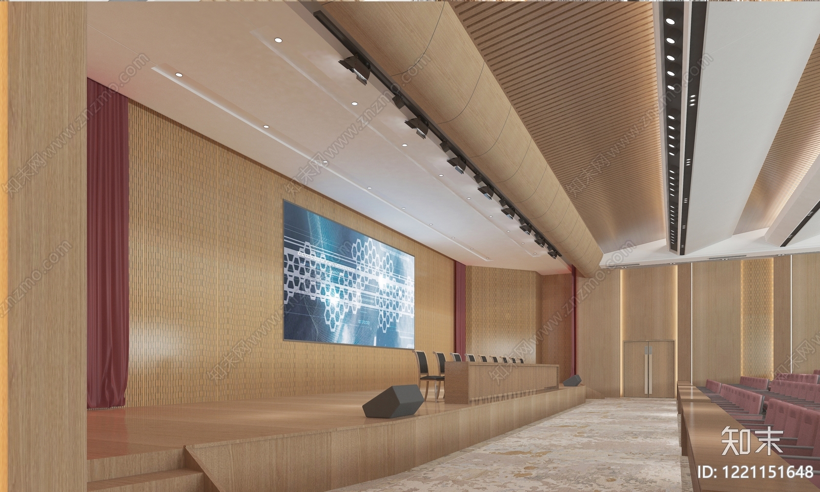 现代简约报告厅3D模型下载【ID:1221151648】
