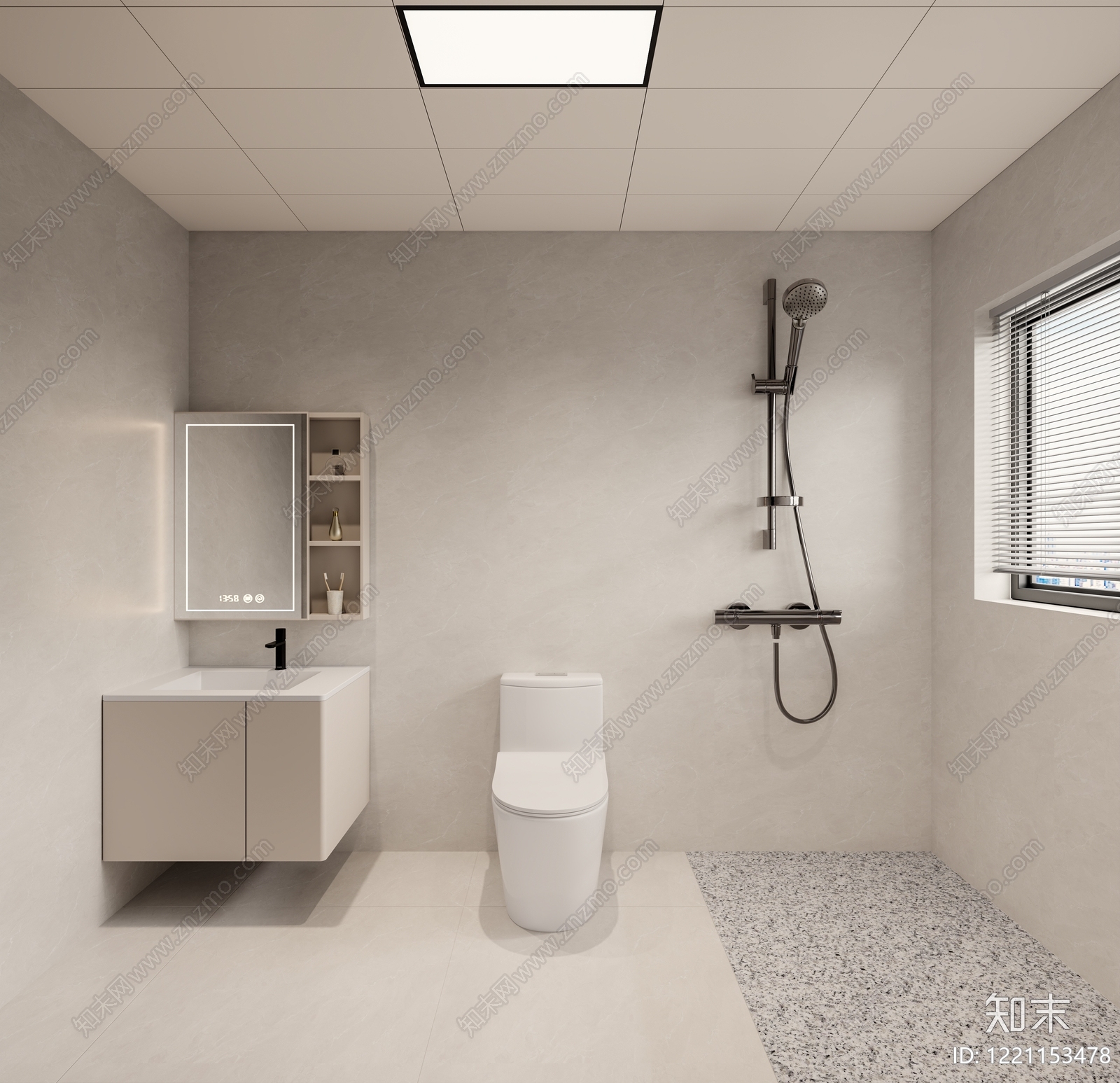 现代简约卫生间3D模型下载【ID:1221153478】