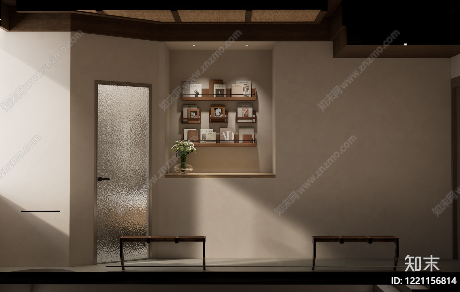 侘寂酒店客房SU模型下载【ID:1221156814】