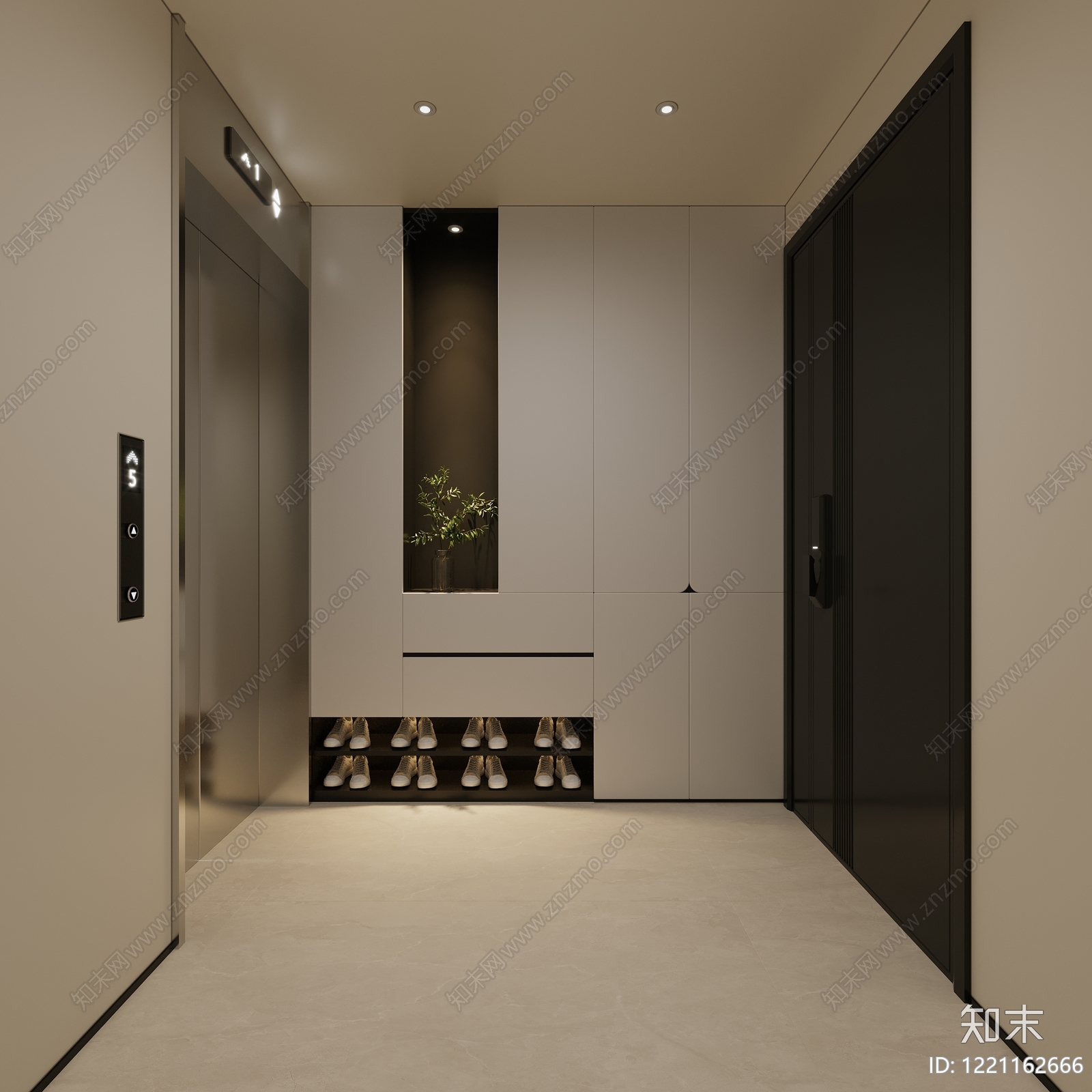 极简玄关3D模型下载【ID:1221162666】