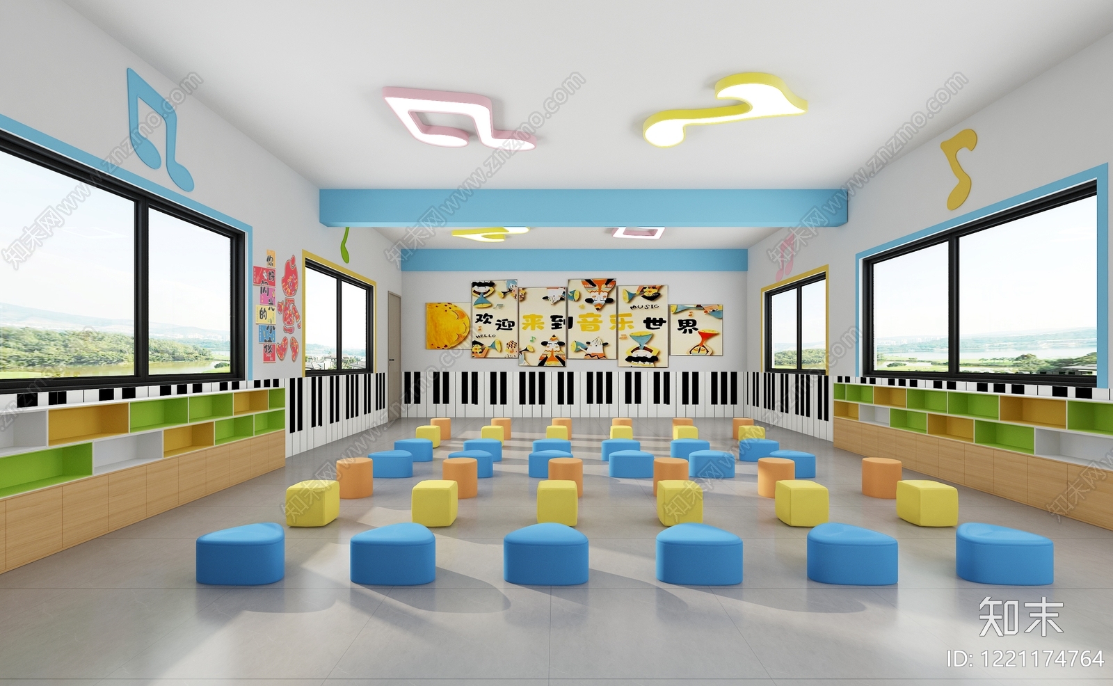 童趣现代风幼儿园3D模型下载【ID:1221174764】