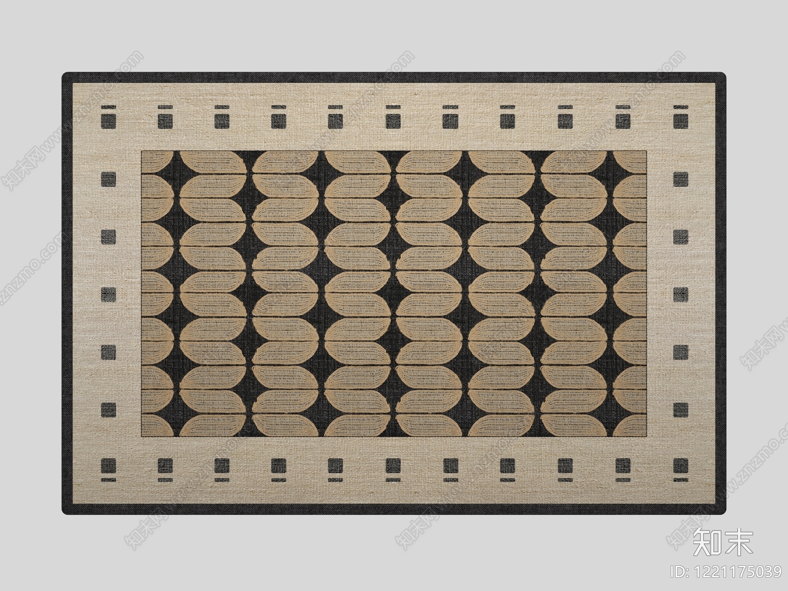 中古风地毯3D模型渲染效果图
