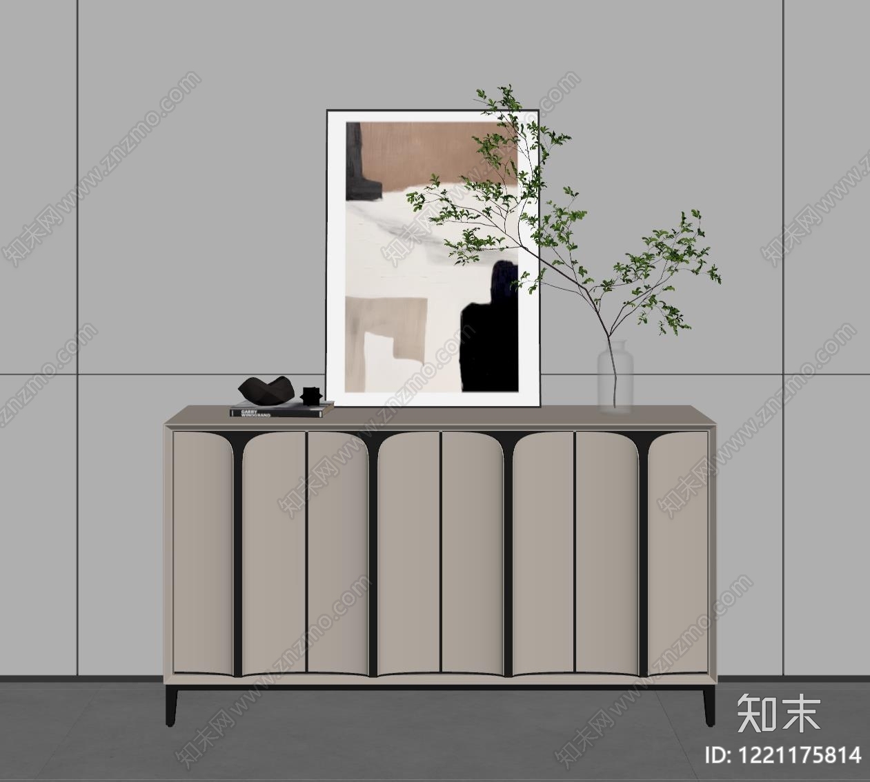 现代简约玄关柜SU模型下载【ID:1221175814】