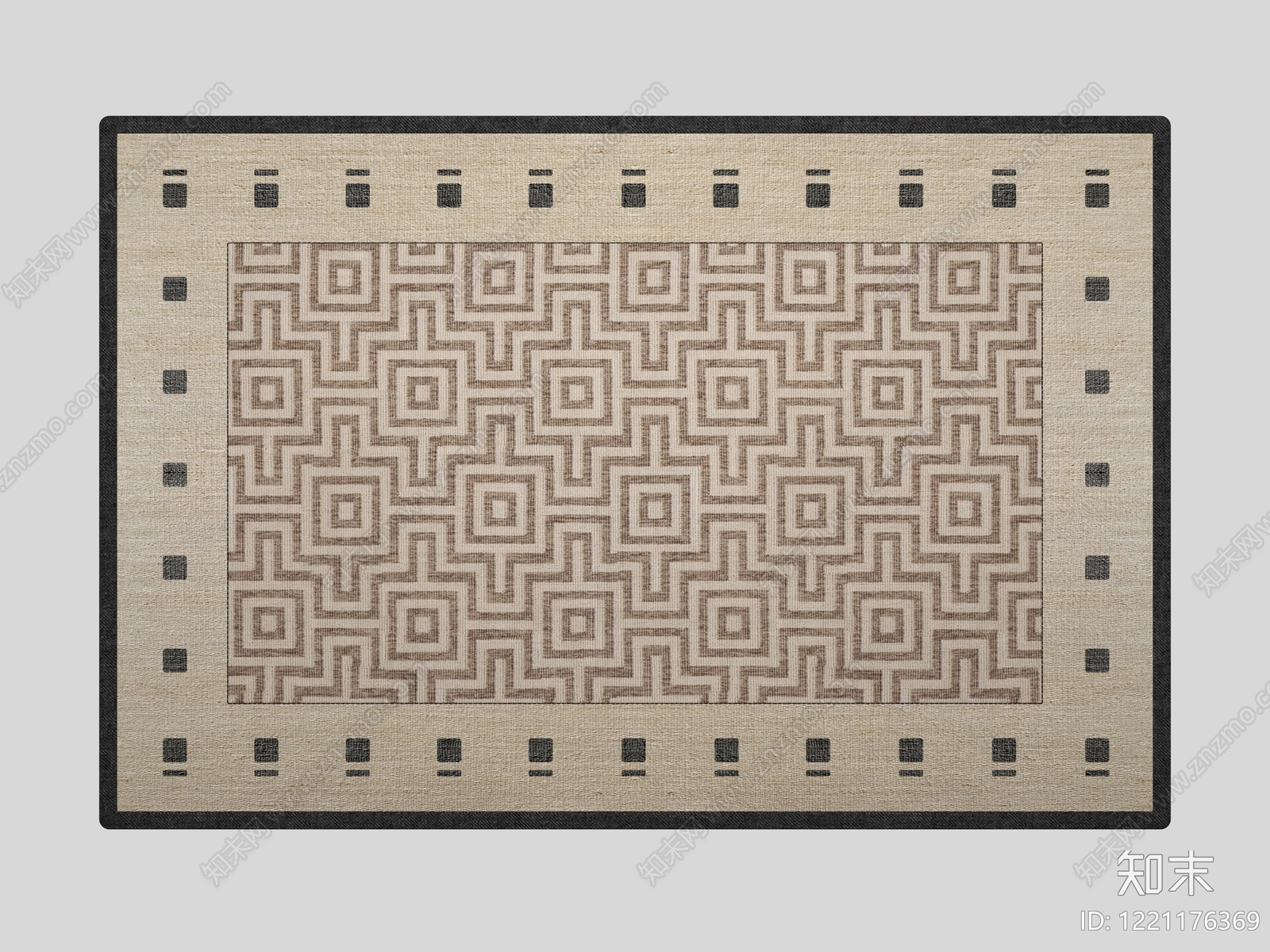 新中式地毯3D模型下载【ID:1221176369】