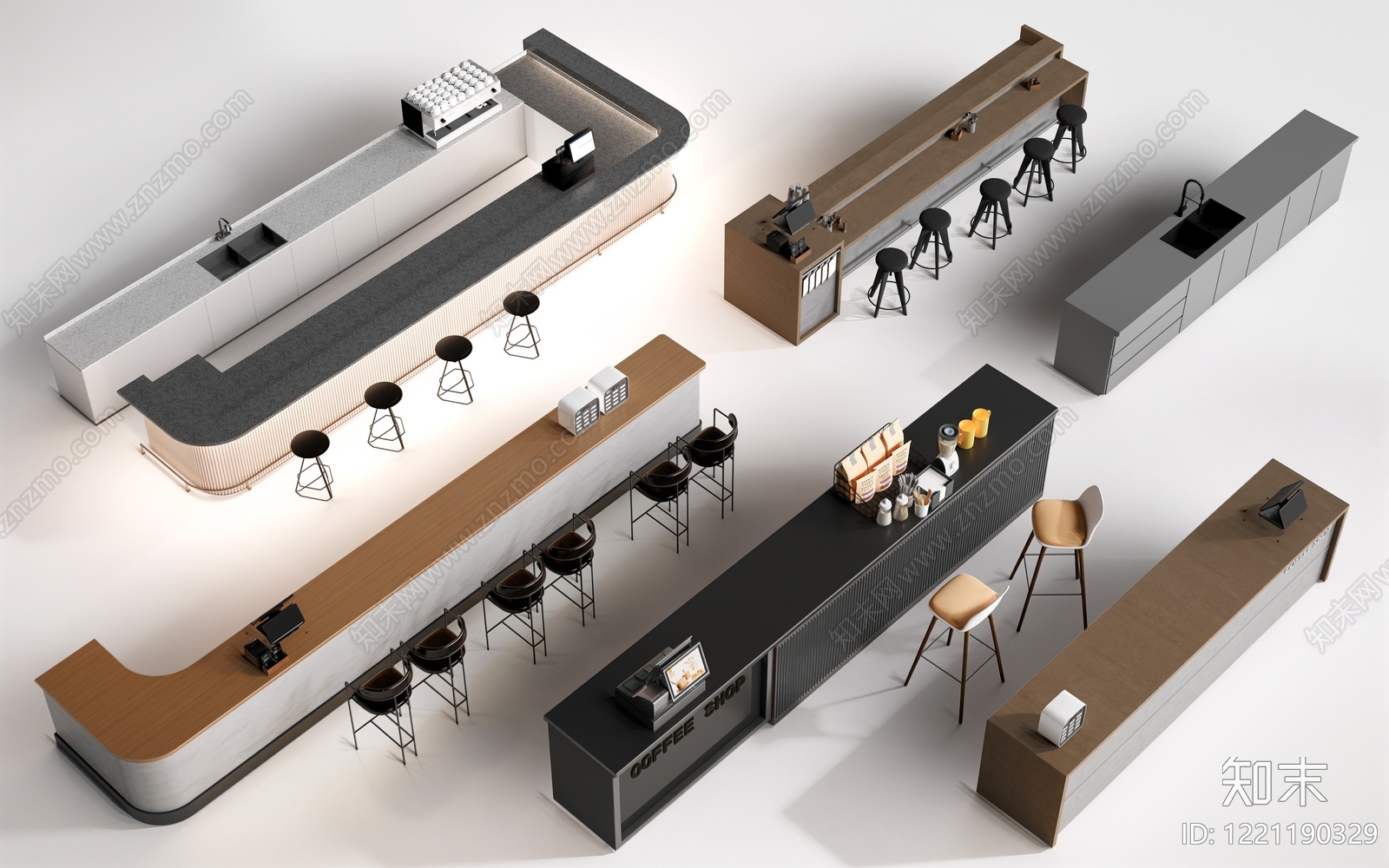 现代简约收银台3D模型渲染效果图