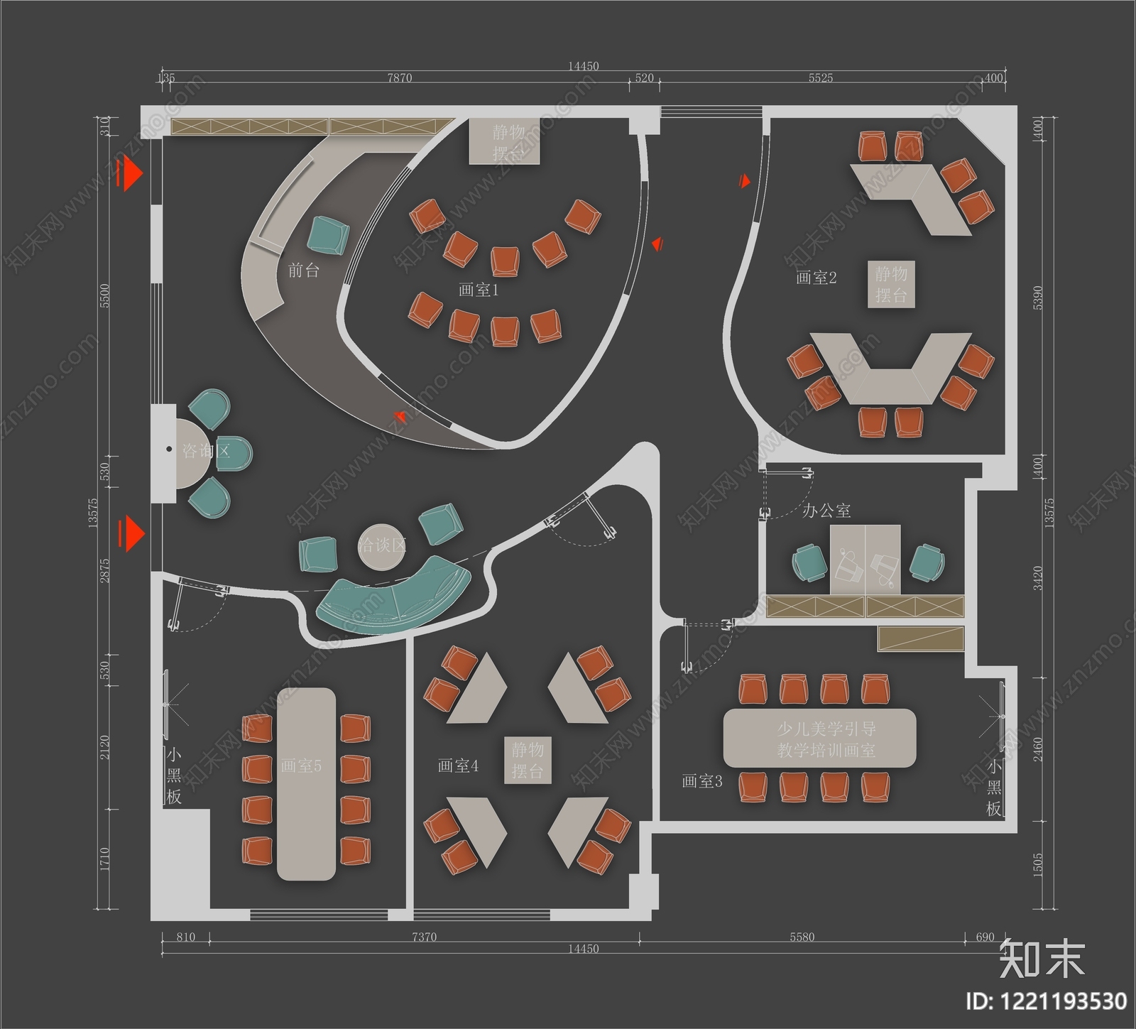 培训中心cad施工图下载【ID:1221193530】
