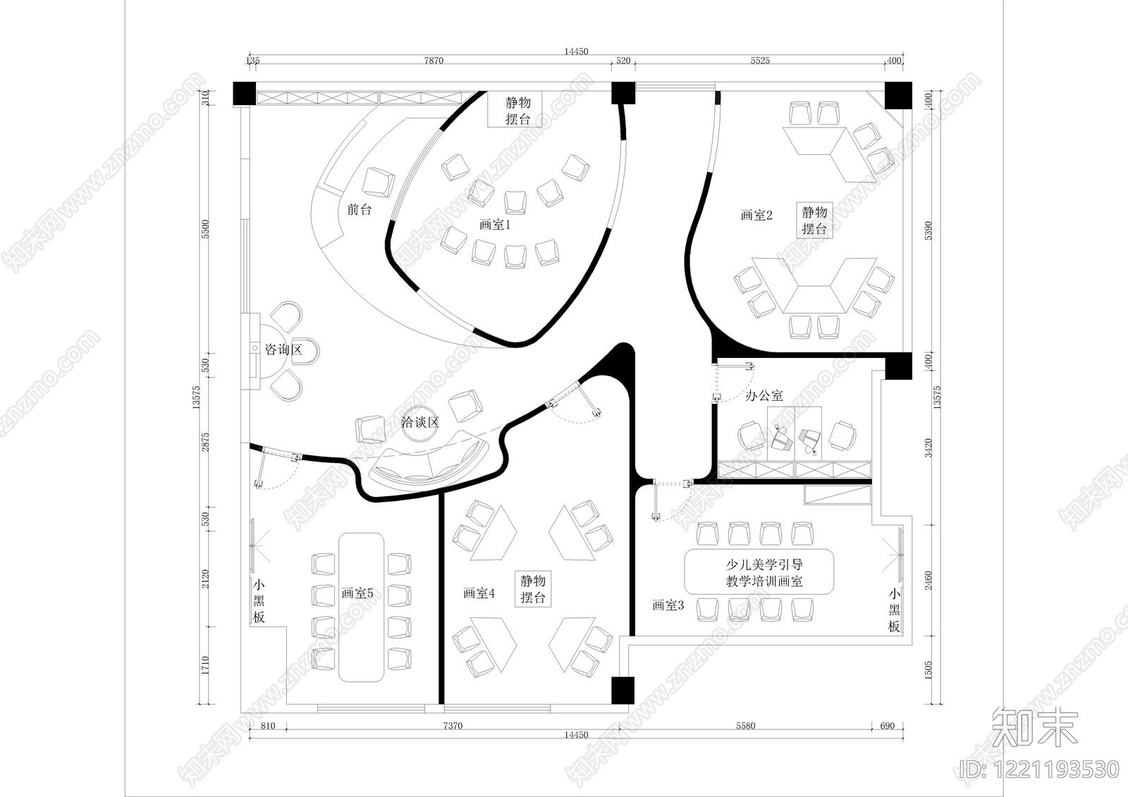 培训中心cad施工图下载【ID:1221193530】