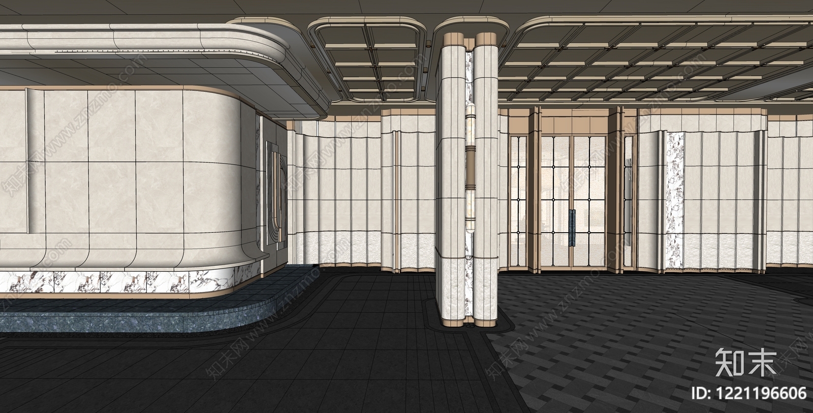 新古典主义小区建筑SU模型下载【ID:1221196606】
