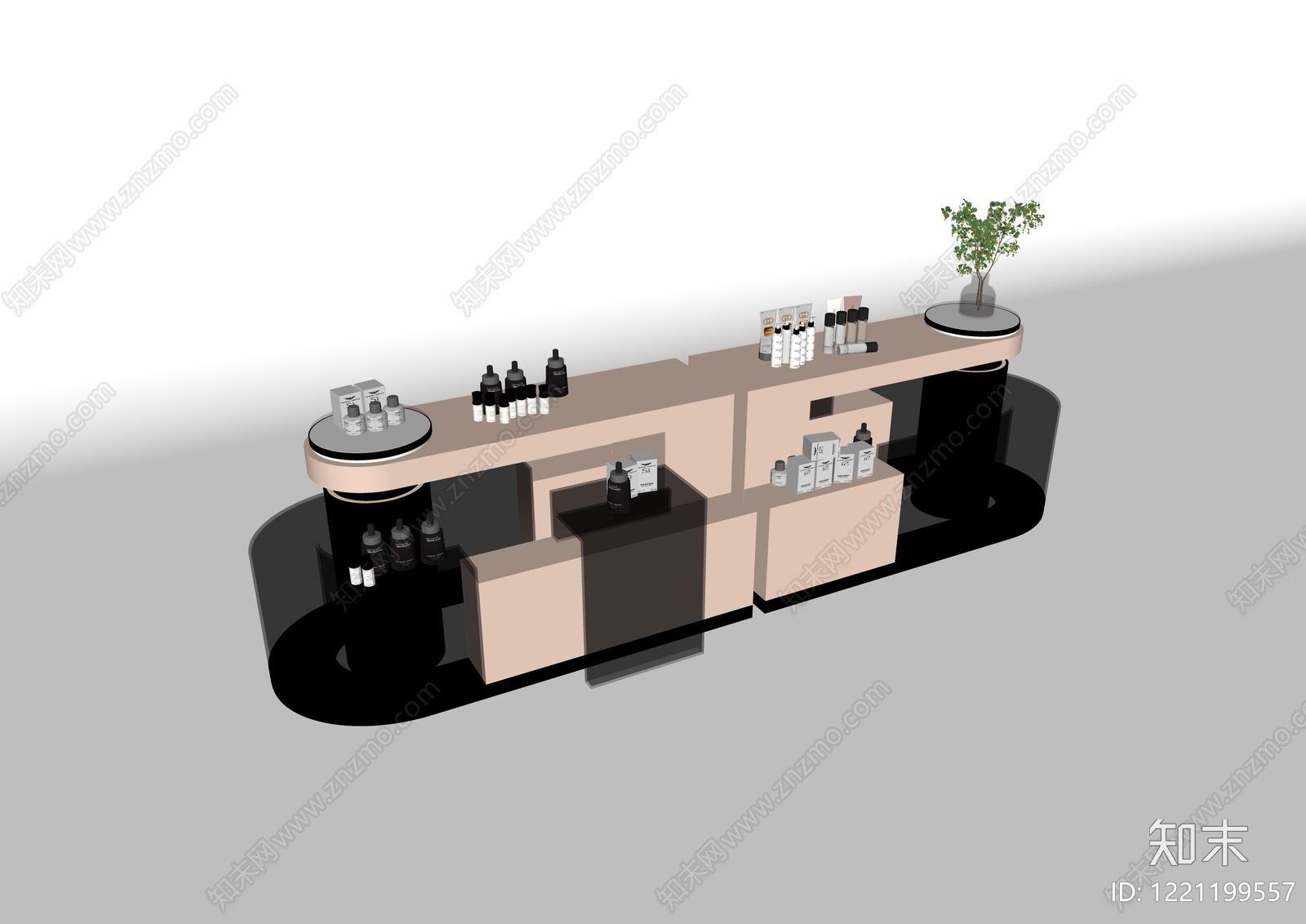 现代简约化妆品展台SU模型下载【ID:1221199557】