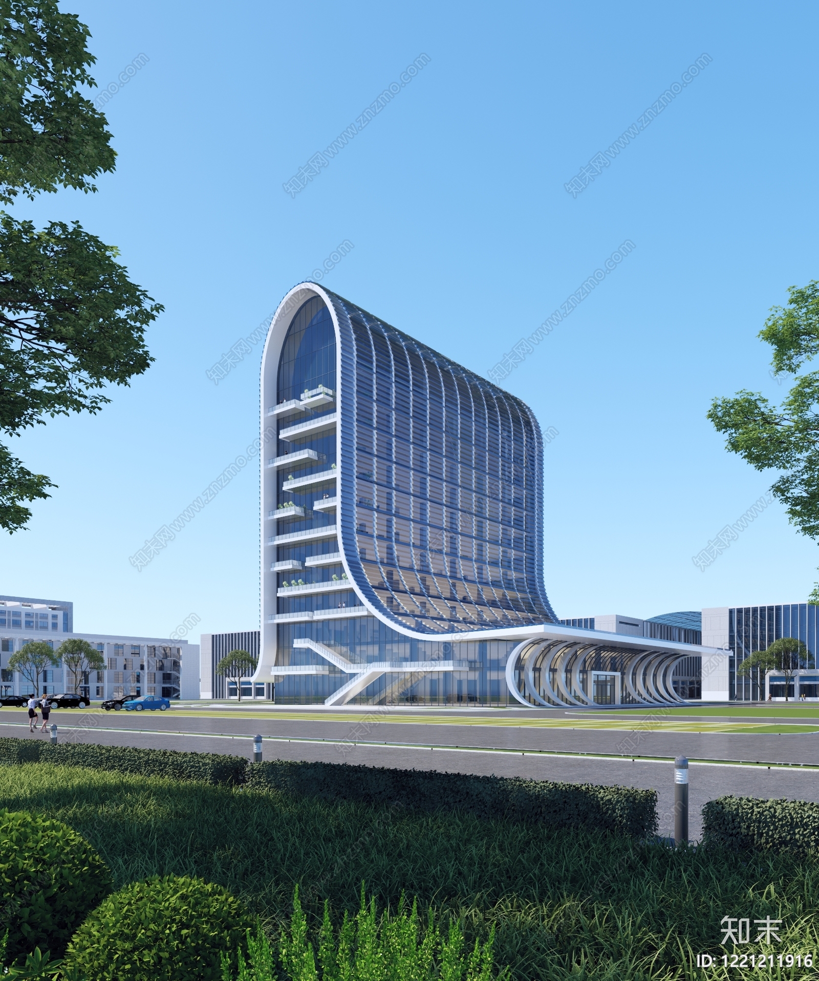 现代主义企业总部3D模型下载【ID:1221211916】