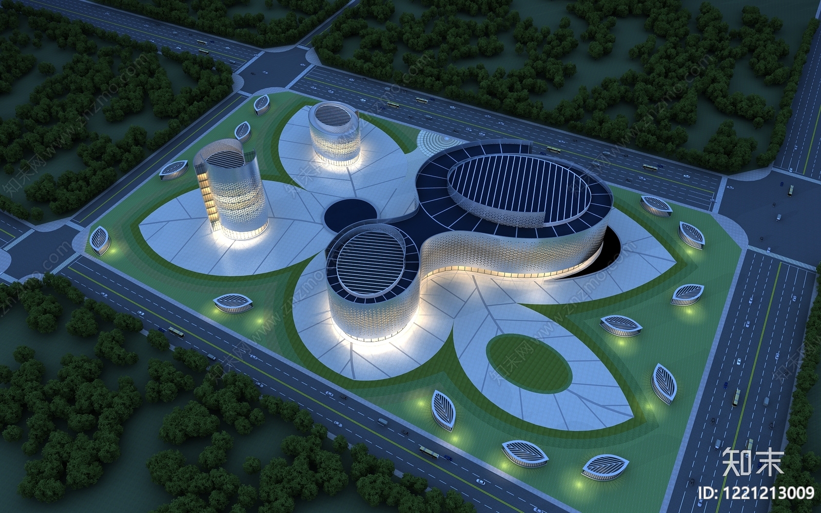 现代主义艺术风格建筑3D模型下载【ID:1221213009】