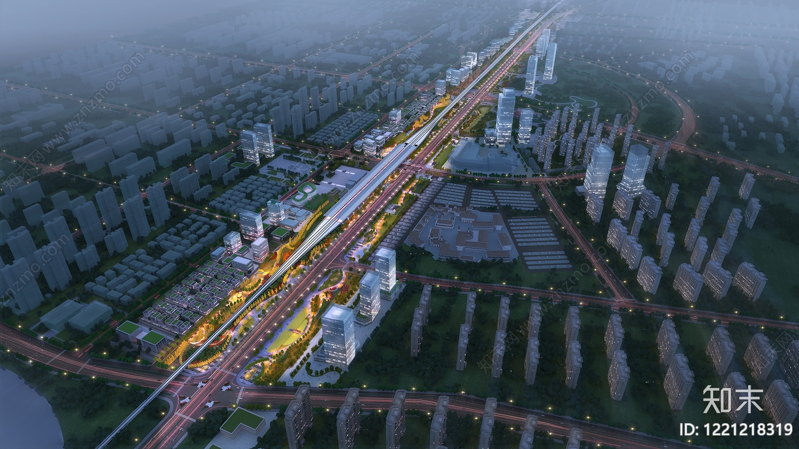 现代主义交通枢纽景观3D模型下载【ID:1221218319】