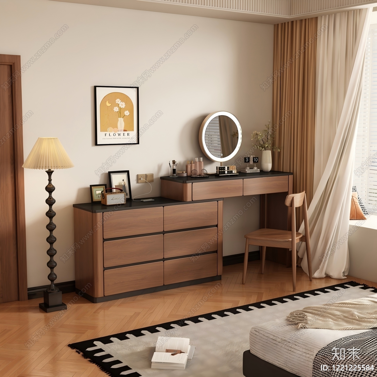 中古风家居卧室3D模型下载【ID:1221225584】
