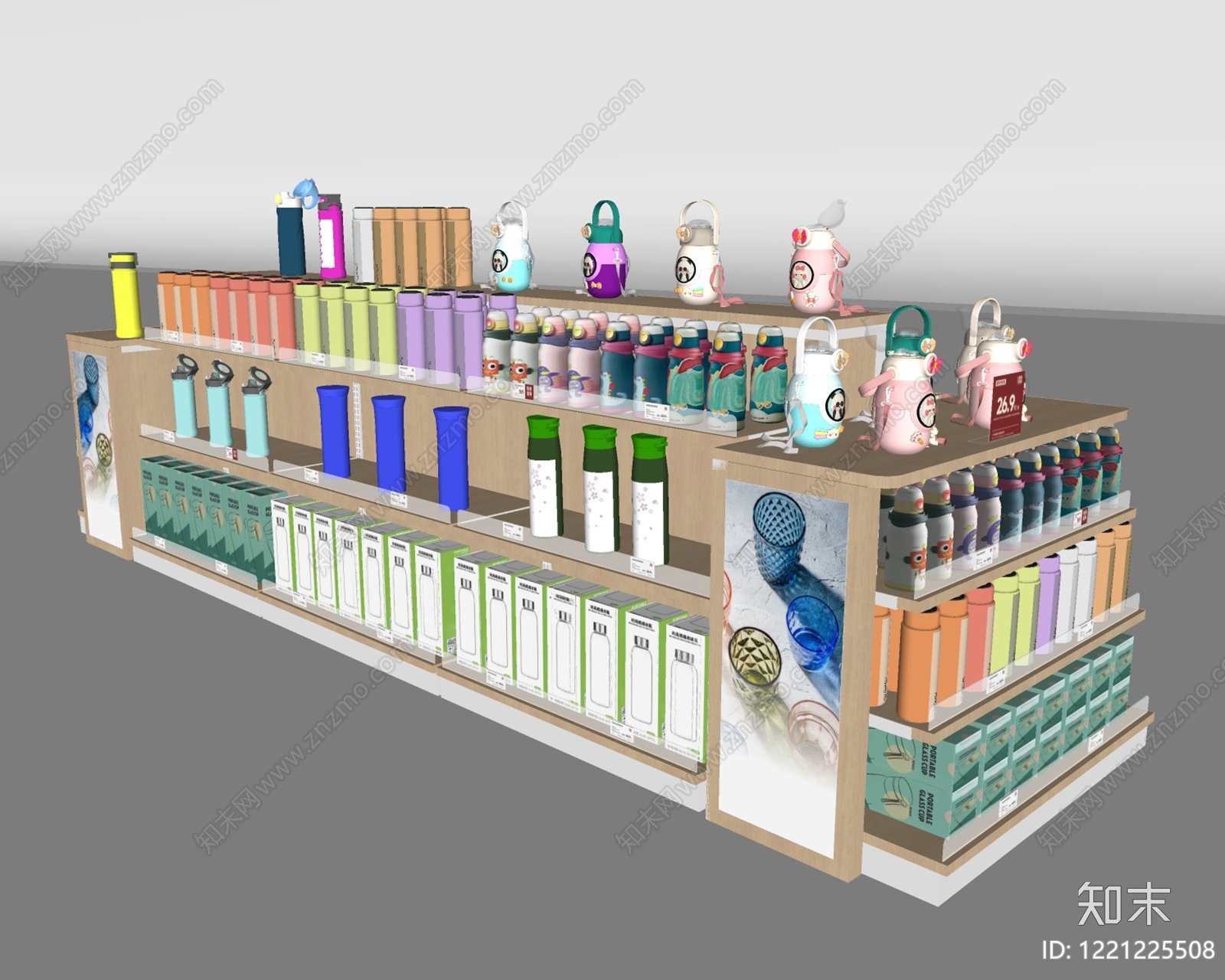 现代简约文创展台SU模型下载【ID:1221225508】