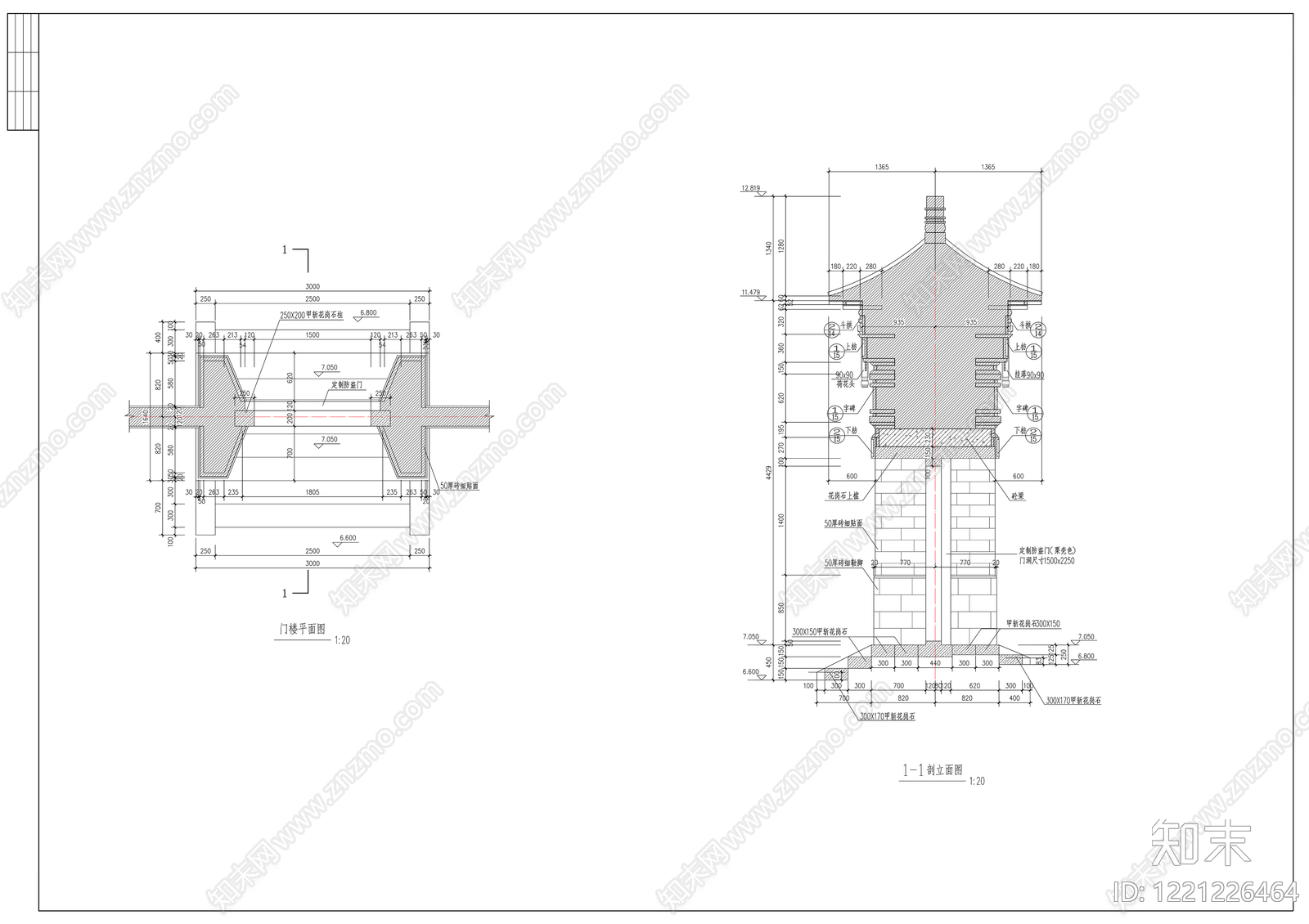仿古建筑cad施工图下载【ID:1221226464】