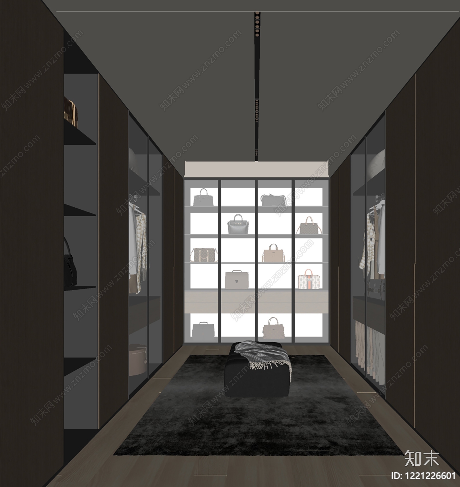 意式极简衣帽间SU模型下载【ID:1221226601】