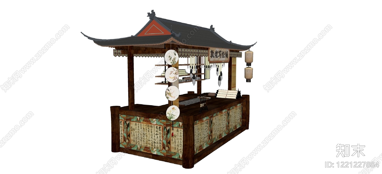 新中式文创展台SU模型下载【ID:1221227884】