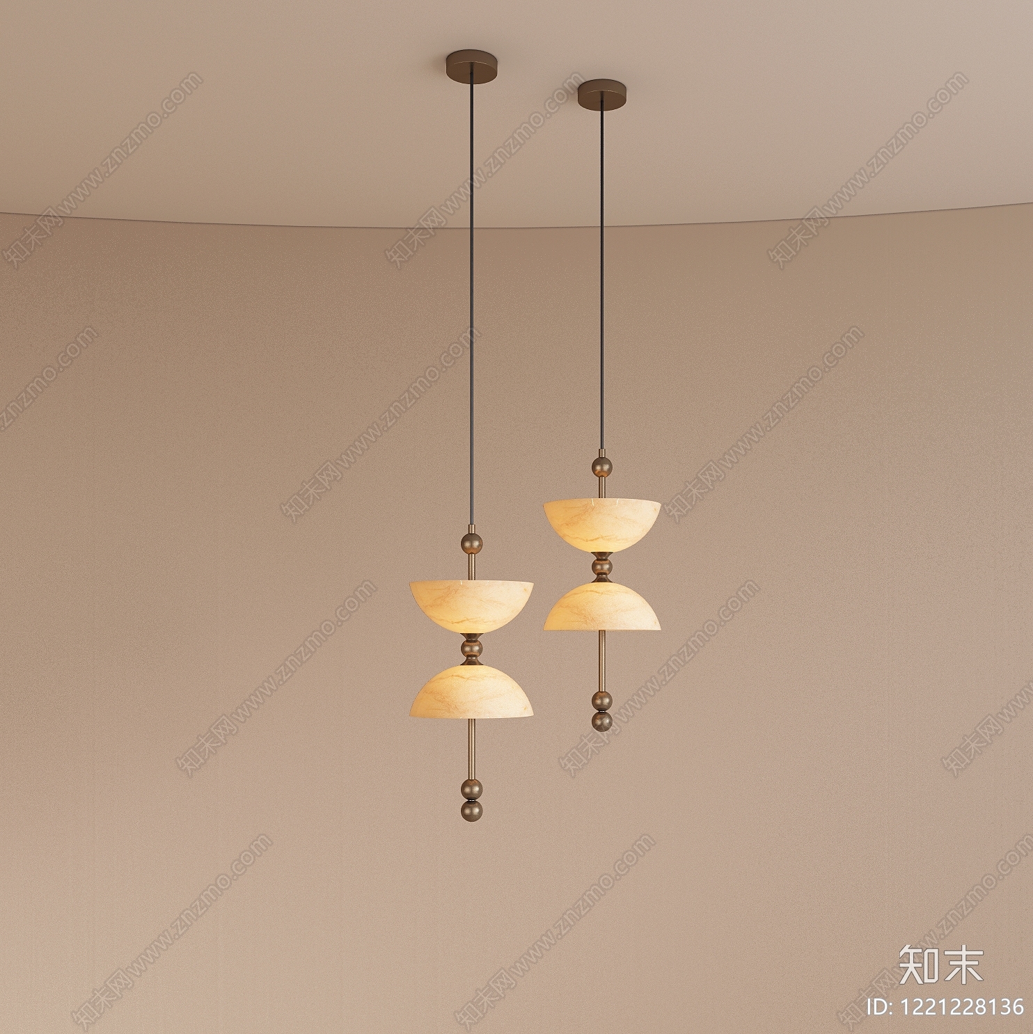 侘寂床头吊灯3D模型下载【ID:1221228136】