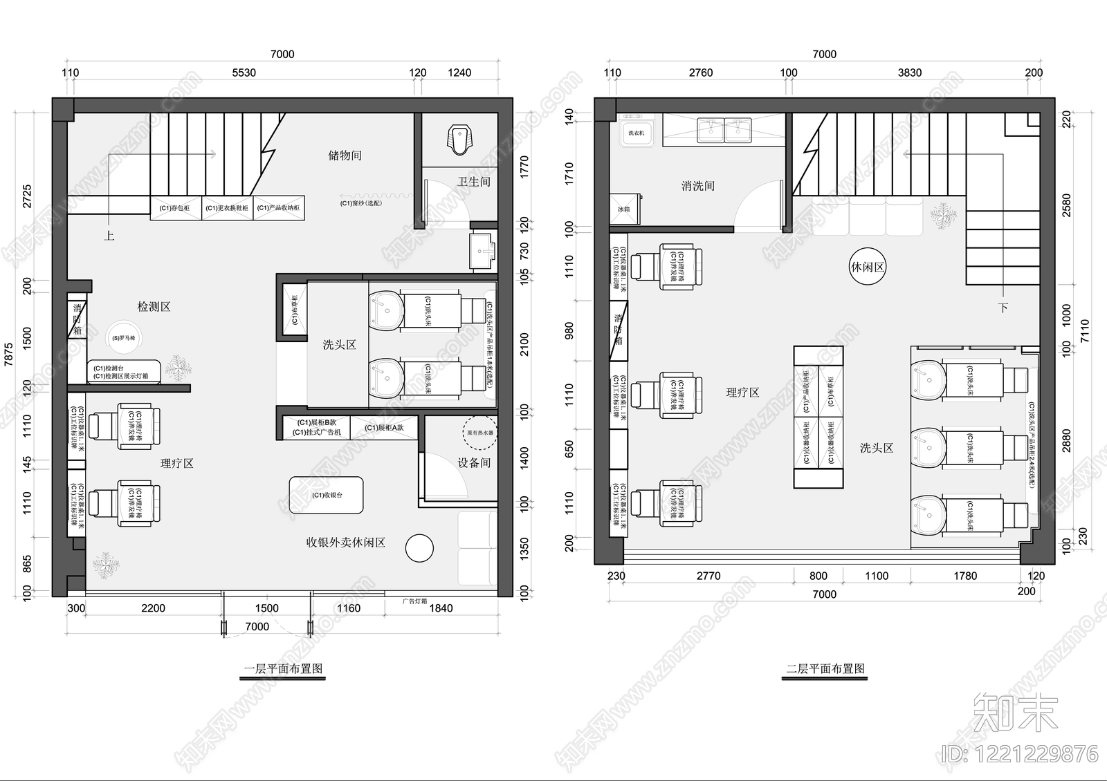 理发店cad施工图下载【ID:1221229876】