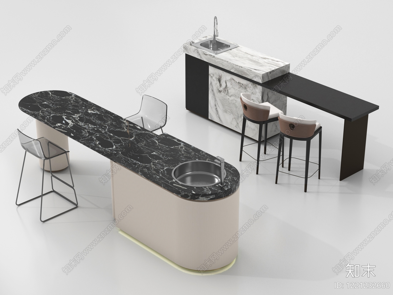 意式极简岛台3D模型下载【ID:1221232660】