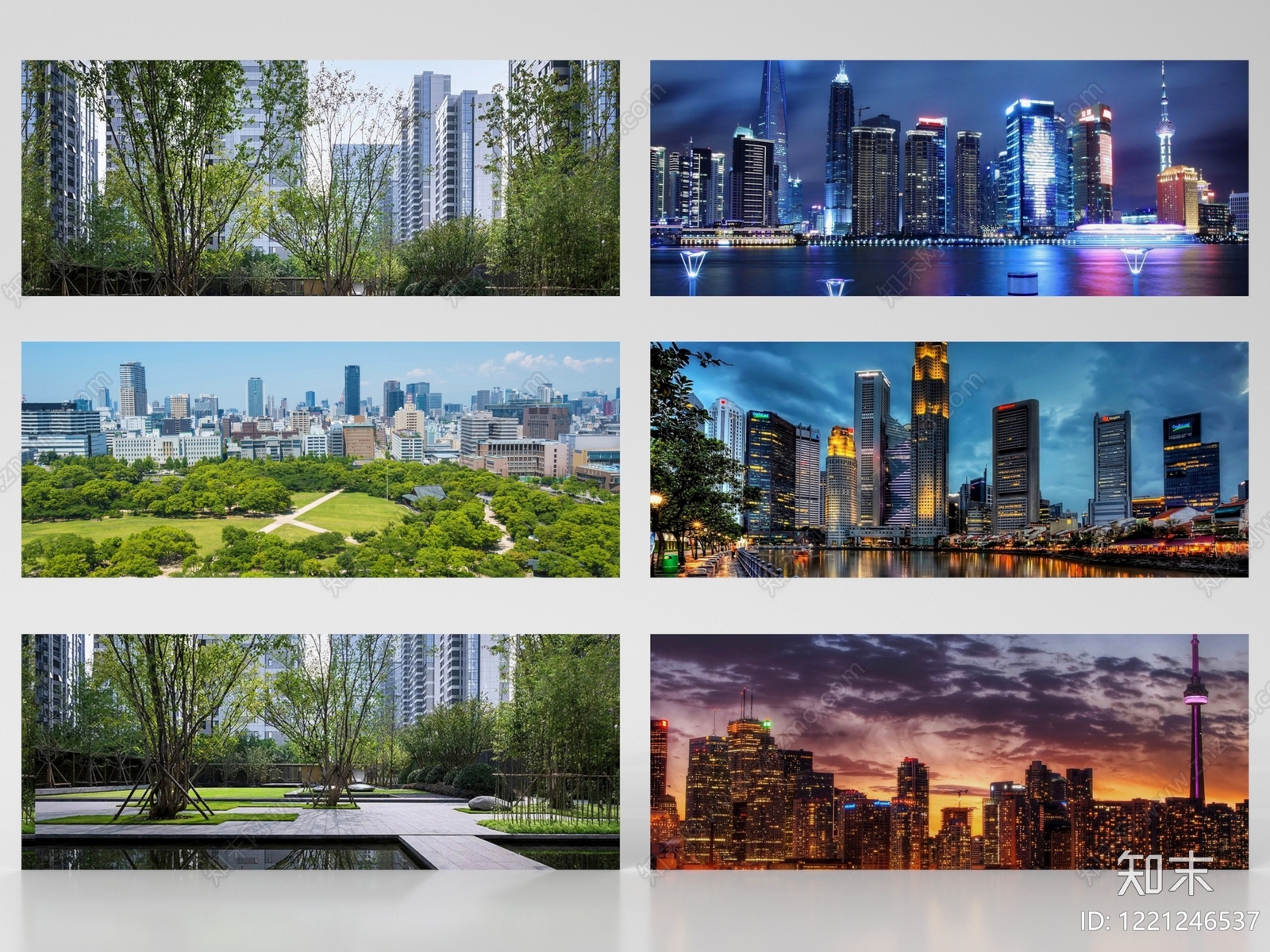 现代主义鸟瞰规划3D模型渲染效果图