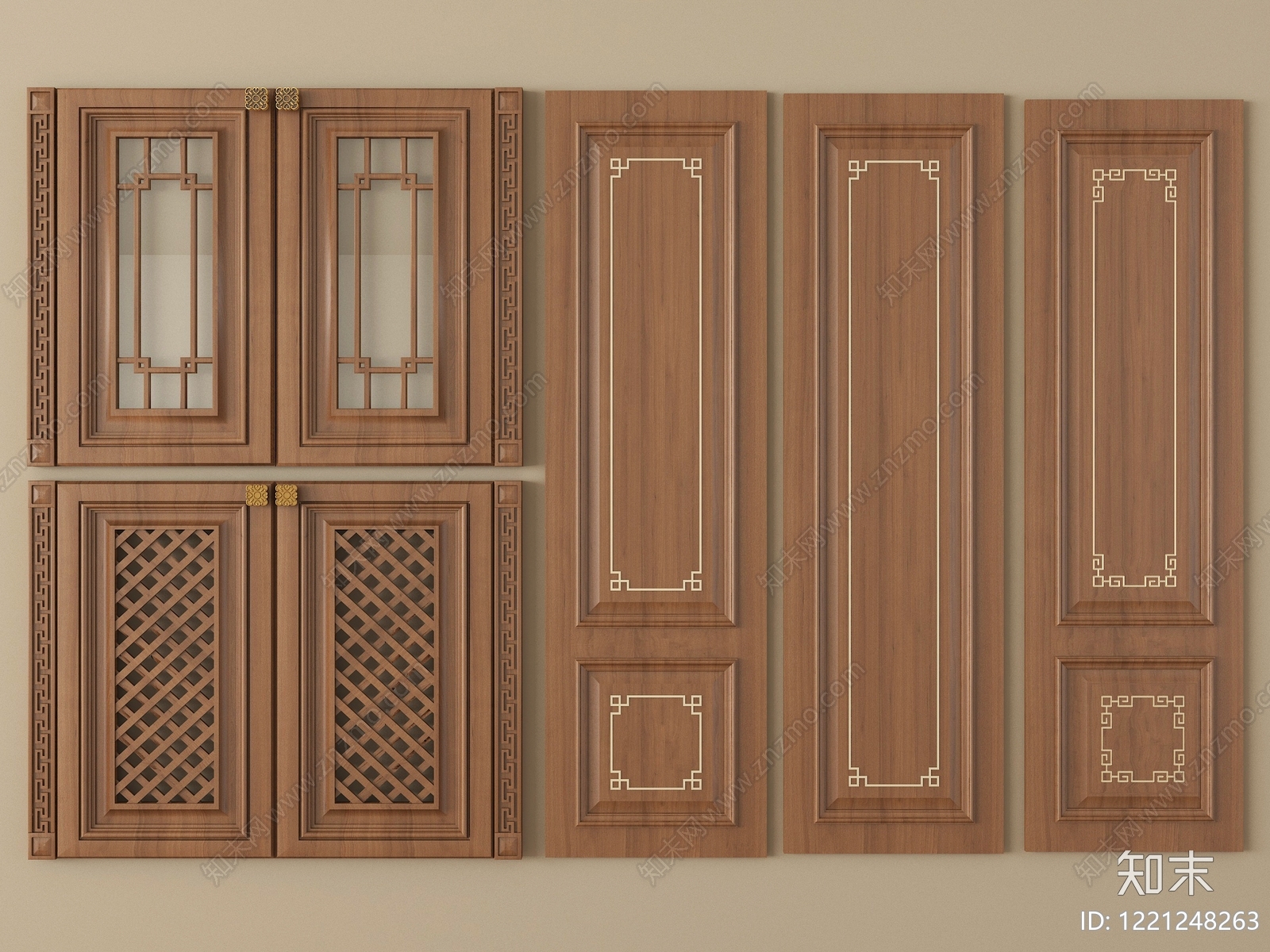 新中式衣柜3D模型下载【ID:1221248263】