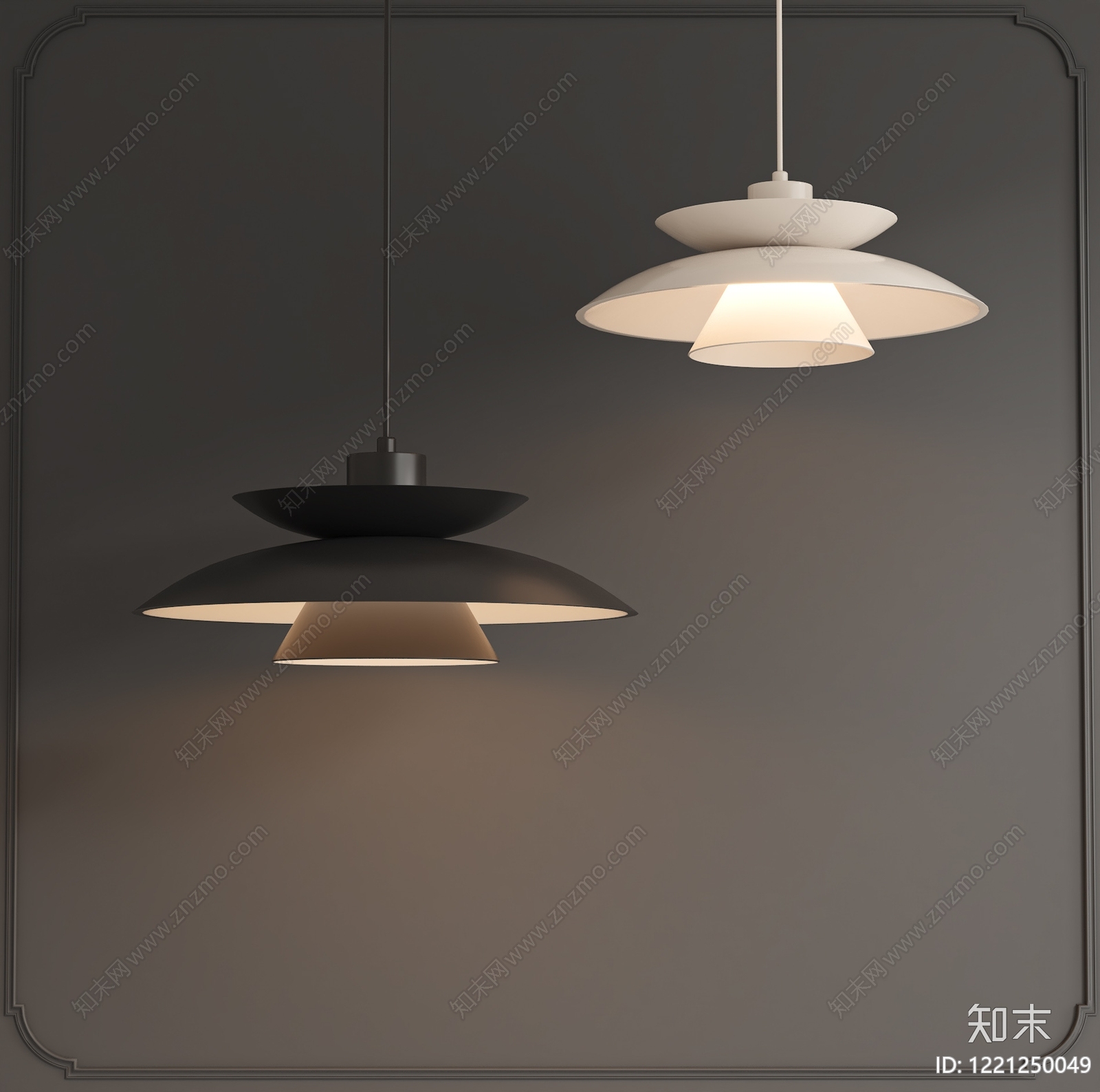 现代吊灯SU模型下载【ID:1221250049】