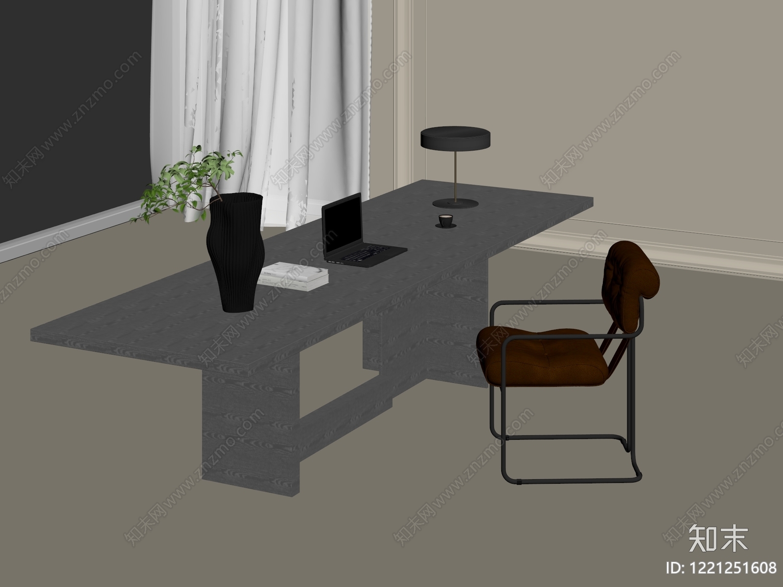 极简主义办公桌椅SU模型下载【ID:1221251608】