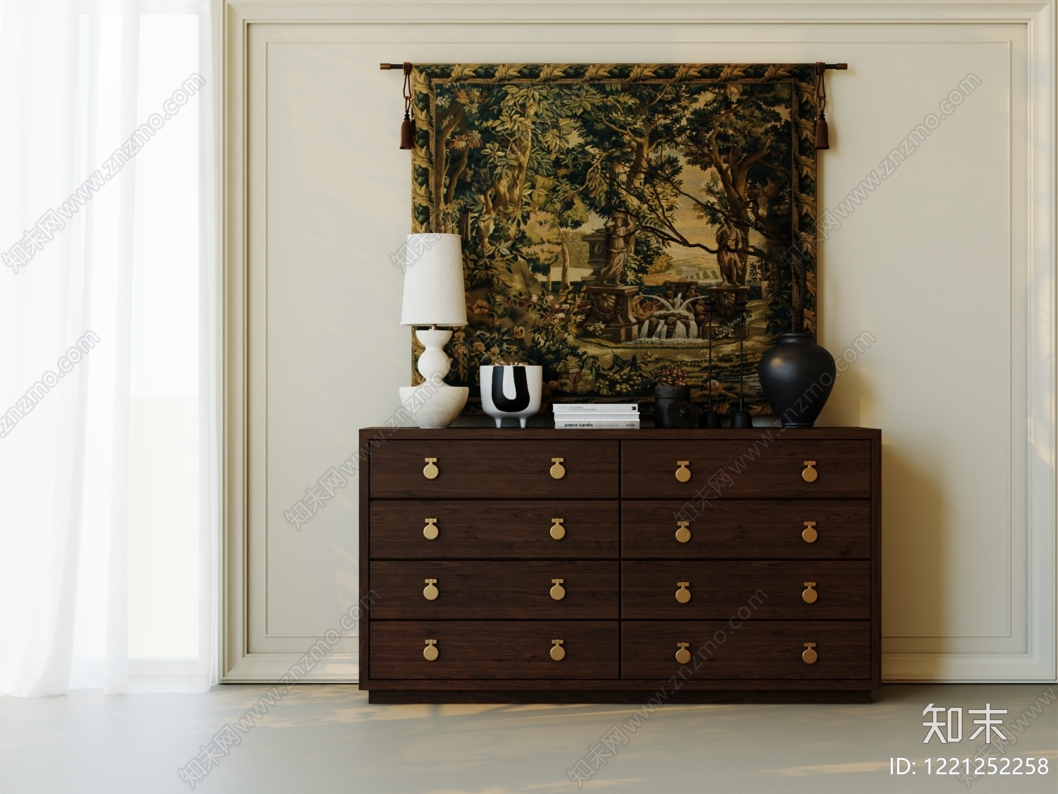 中古风玄关柜SU模型下载【ID:1221252258】