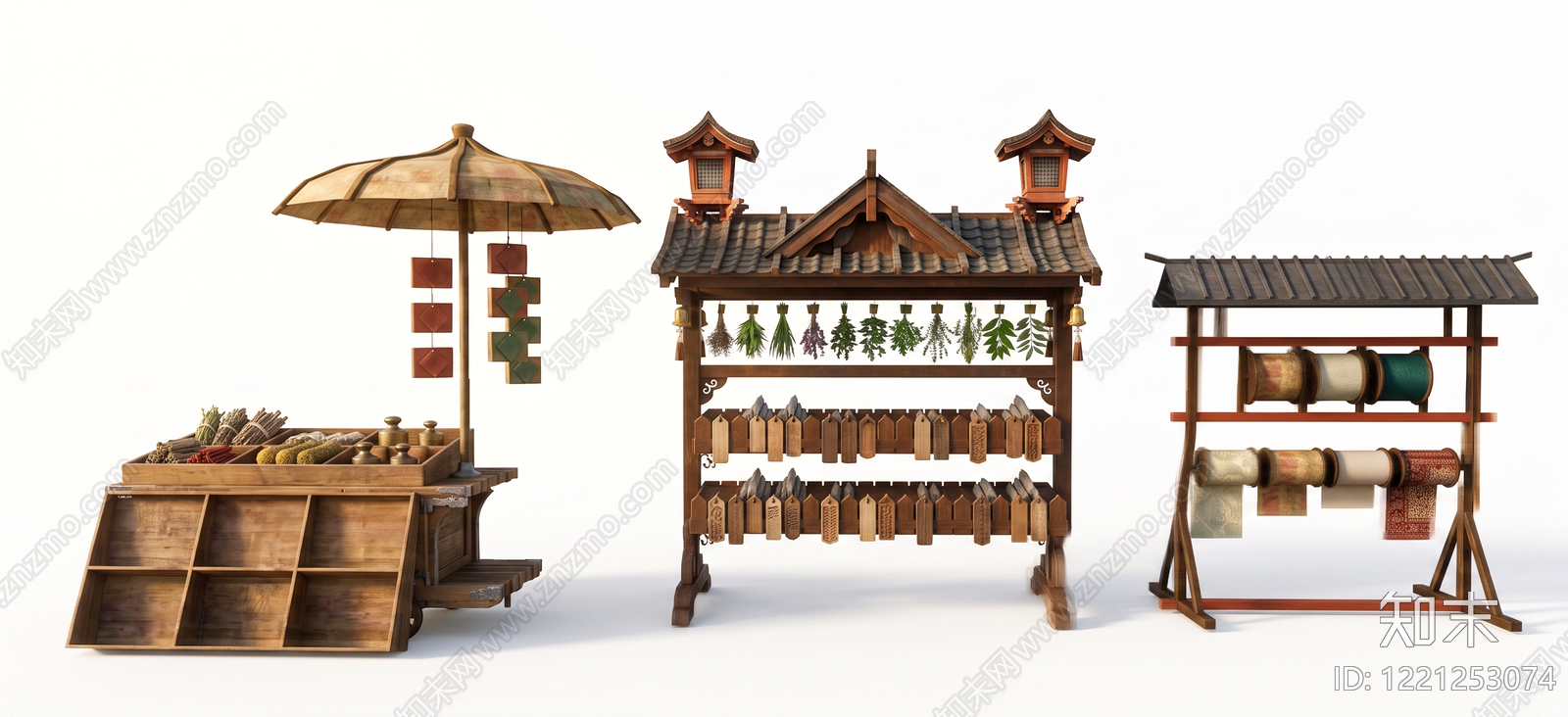 新中式文旅美陈SU模型下载【ID:1221253074】