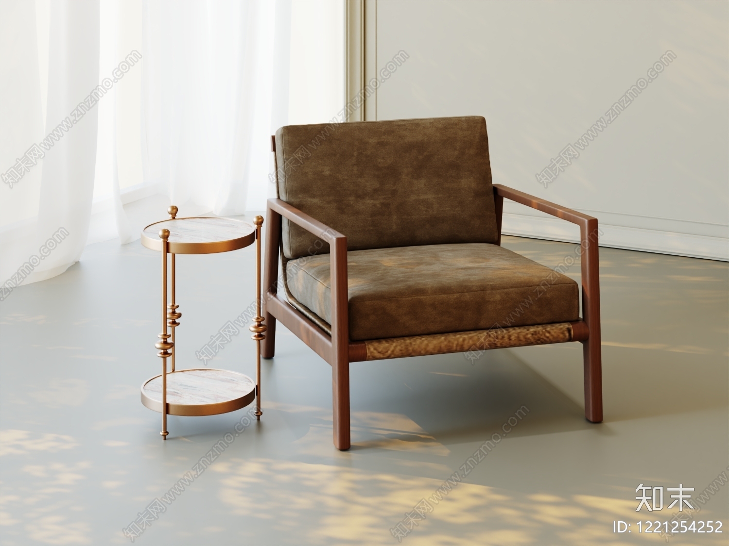 中古风单人沙发3D模型下载【ID:1221254252】