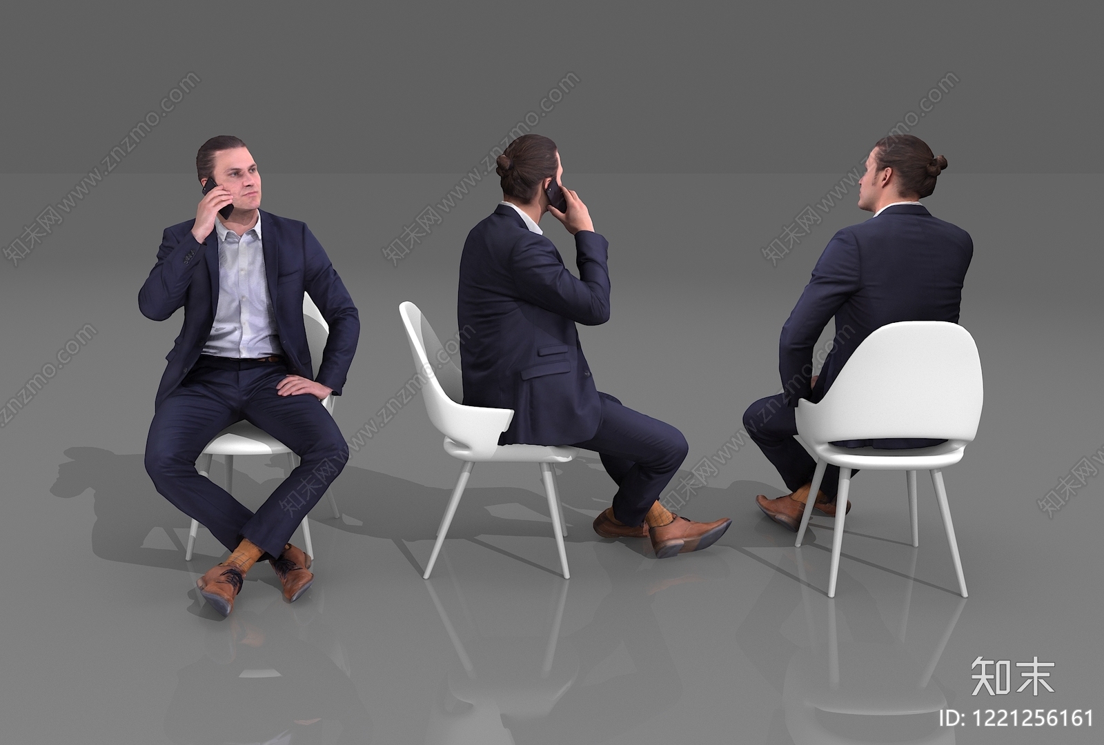 现代简约虚拟人物3D模型渲染效果图