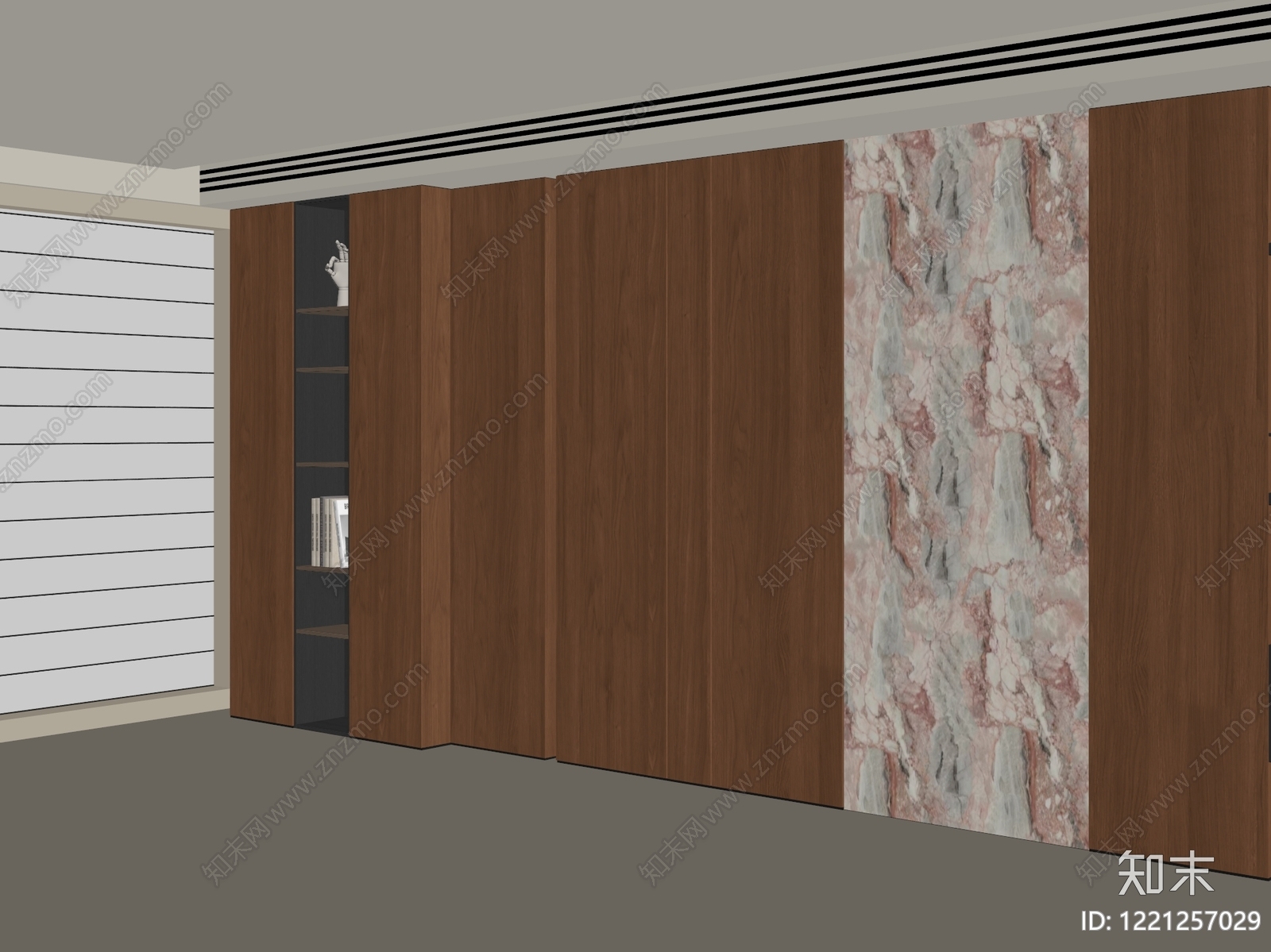 极简衣柜3D模型下载【ID:1221257029】