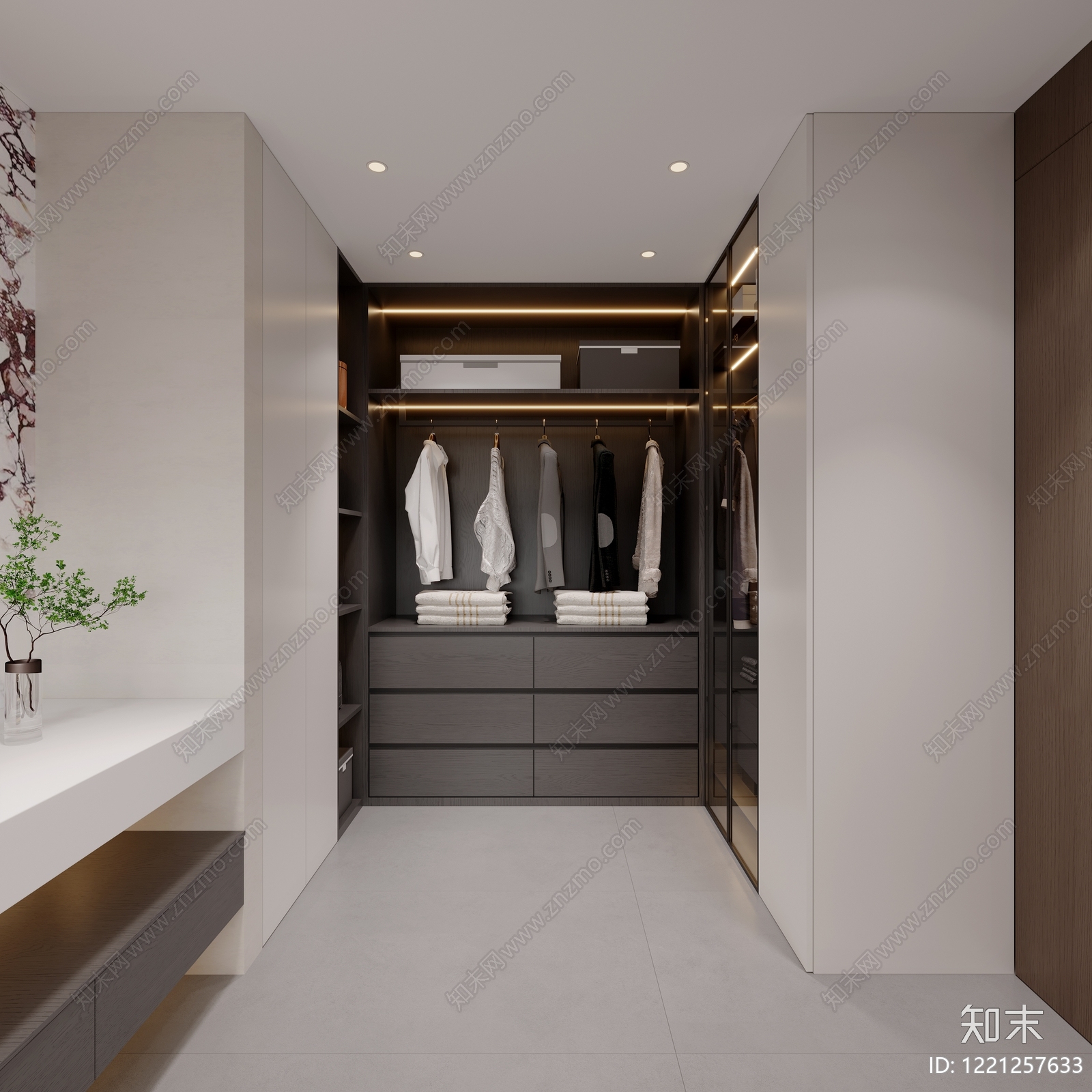 意式极简衣帽间3D模型下载【ID:1221257633】